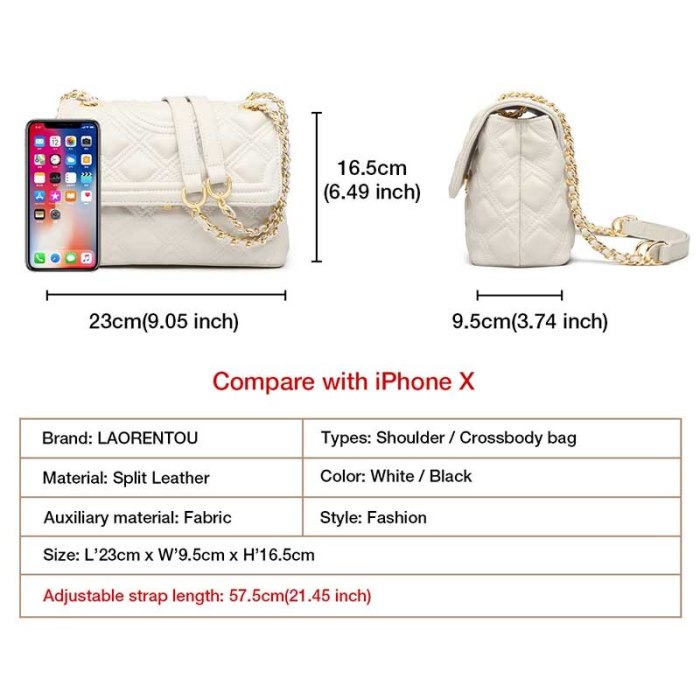 LAORENTOU Women's Commute Casual Shoulder Messenger Bag Plaid Luxury Flap Cross-body Bag Lady Large Capacity Famale Handbags