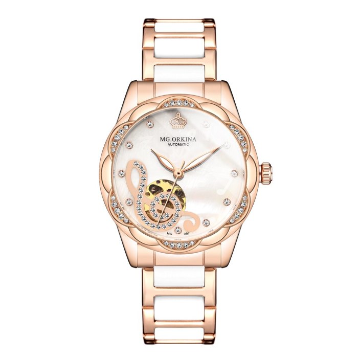 New Women's Watches 2021Diamond Luxury Design Ceramic Stainless Steel Strap Montre Femme Automatic Mechanical Relojes Para Mujer