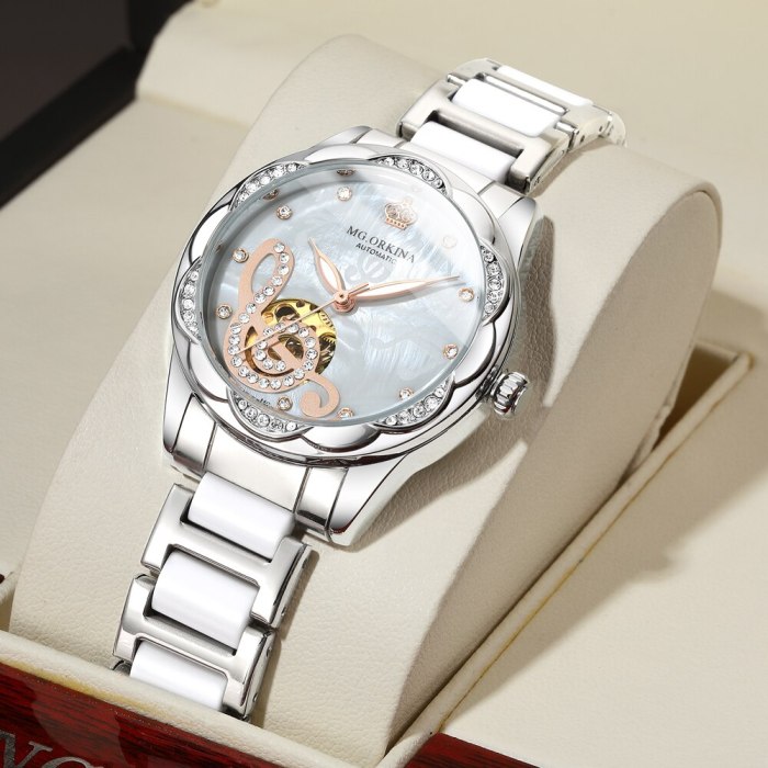 New Women's Watches 2021Diamond Luxury Design Ceramic Stainless Steel Strap Montre Femme Automatic Mechanical Relojes Para Mujer