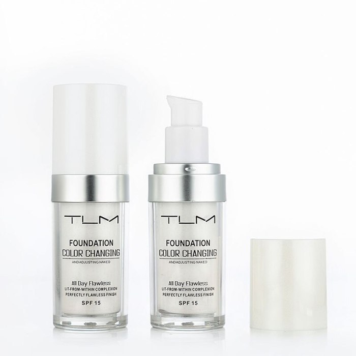 3PCS TLM Color Changing Foundation Profesional Colour Changing Face Makeup Waterproof Makeup Gift Skin Care Liquid Foundation