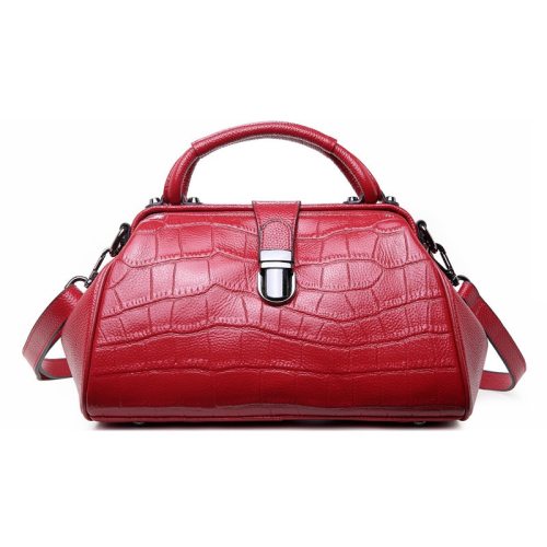 OYIXINGER Women Genuine Leather Messenger Bags Womens Alligator Clasp Pillow Totes Bags Female Real Leather Crossbody Doctor Bag