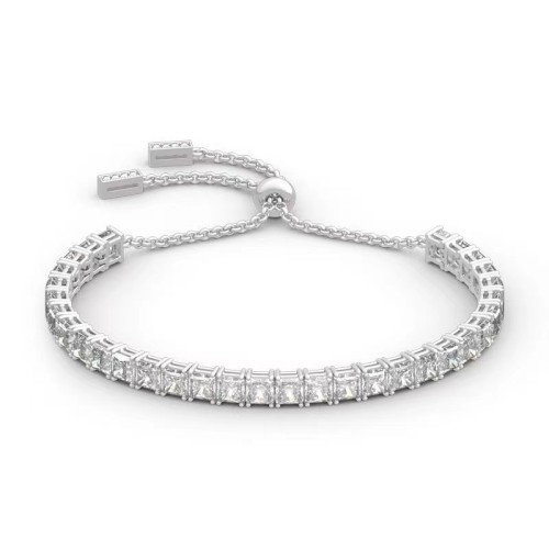 Jeulia classic Princess Cut Pure Silver Bolo Tennis Bracelet
