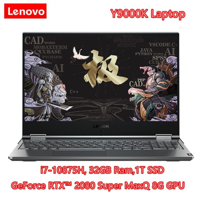 15.6 Inch Lenovo Legion Laptop Y9000K 2020 i7-10875H 32GB Ram Senior Designer Professional E-game PC RTX™ 2080 Graphics