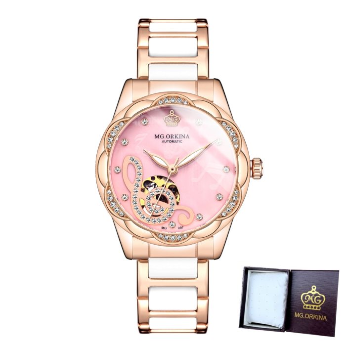 New Women's Watches 2021Diamond Luxury Design Ceramic Stainless Steel Strap Montre Femme Automatic Mechanical Relojes Para Mujer