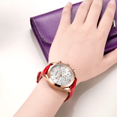 MEGIR Women's Genuine Leather Fashion Quartz Wrist Watch Hours Date Waterproof Watches Luxury Brand Clock Lady Relogio Feminino