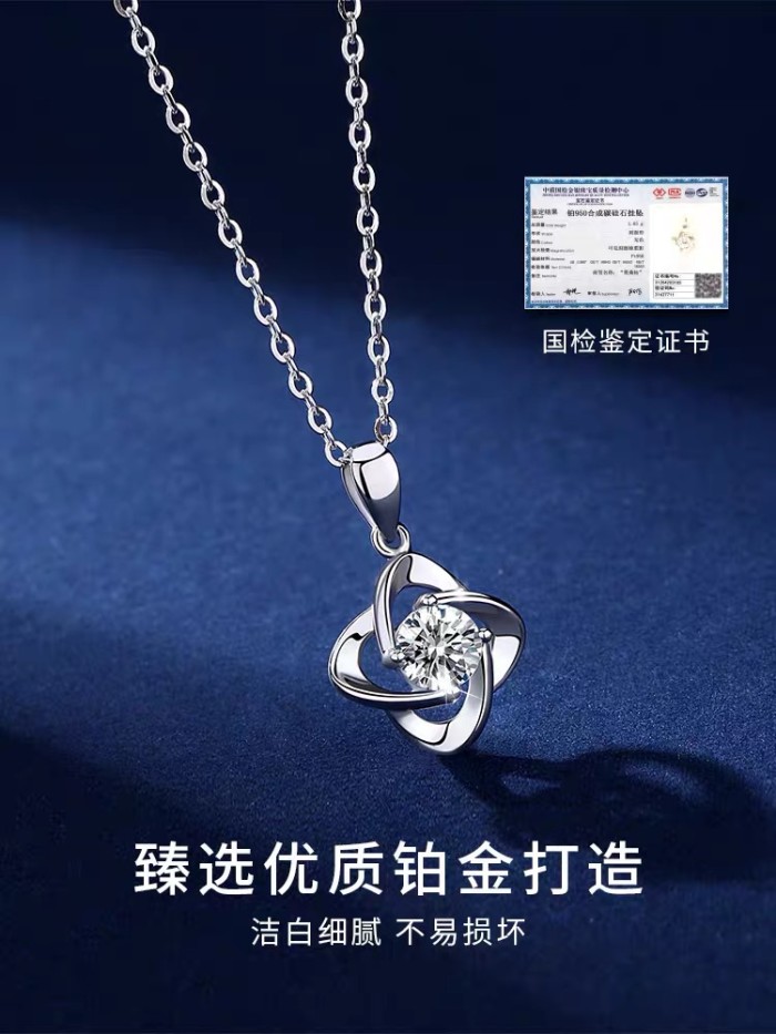 Diamond necklace female four-leaf clover clavicle