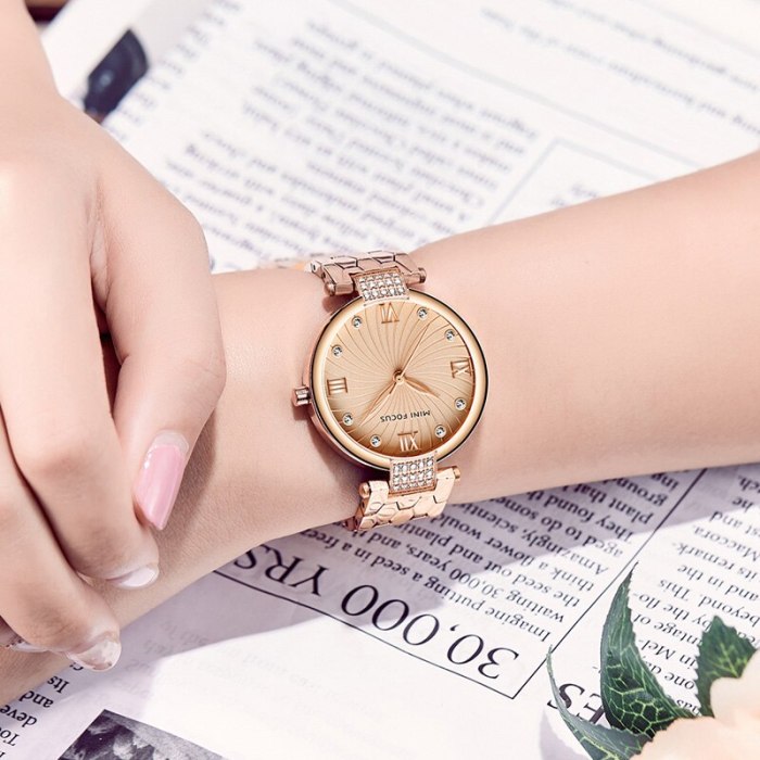 MINI FOCUS Fashion Ladies Wrist Watch For Women Reloj Mujer Montre Femme Relogio Feminino Brand Luxury Rose Gold Stainless Steel