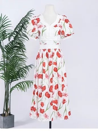 New romantic fashion flower dress