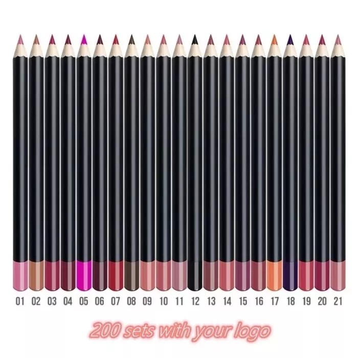 Private Label Make up Wholesale Lip Liner High Quality Custom Logo Make Your Own Brand Cometics Label Makeup Lipliner Waterproof 200 pcs