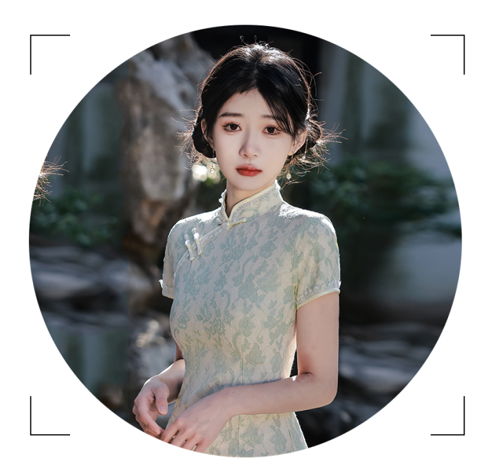  2022 New Dress Modified Cheongsam Summer Green Autumn