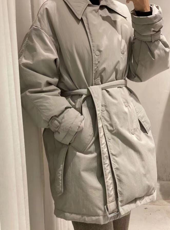 Korean version of women's trench coat thin down jacket