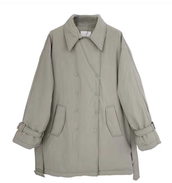 Korean version of women's trench coat thin down jacket