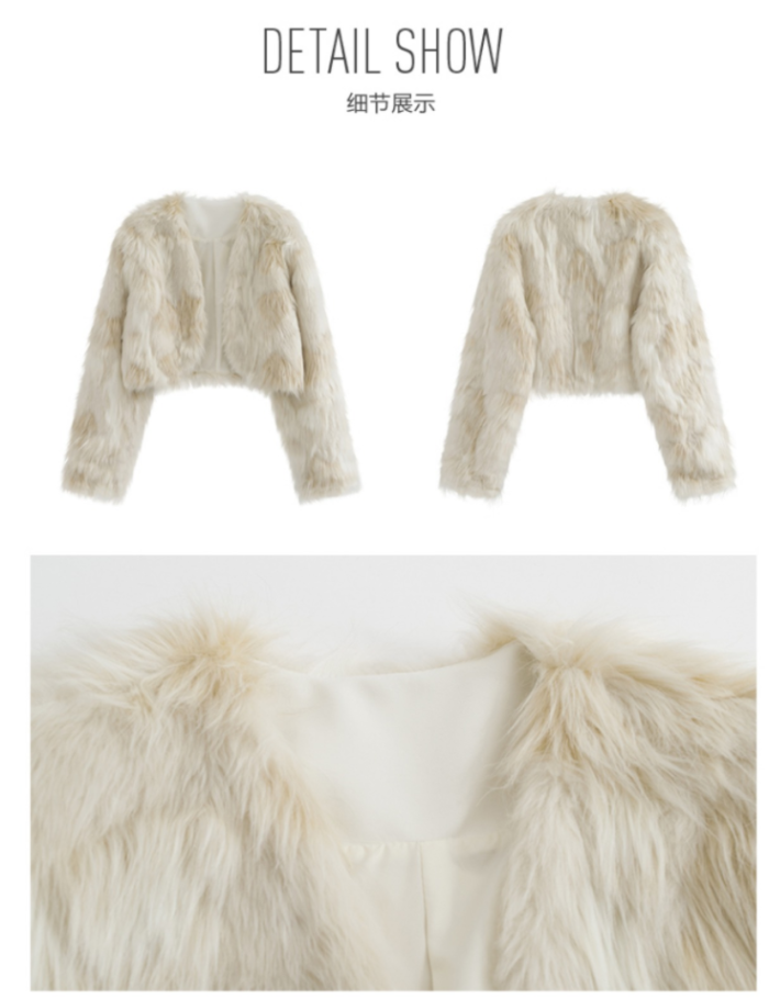 Short environmental protection fur coat winter Korean version loose and thick high-grade temperament short long sleeve coat women