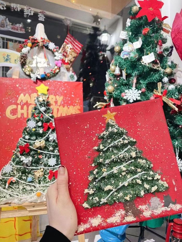 Christmas tree stereoscopic painting