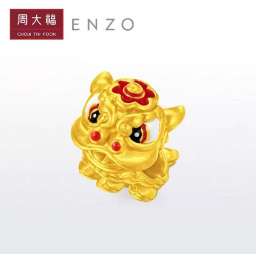 Chow Tai Fook ENZO Zhaocai Nafu Xinglion transfer bead red rope foot gold gold hand rope and zodiac EZR121