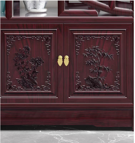 Solid wood new Chinese style office display cabinet, tea set partition, antique display rack