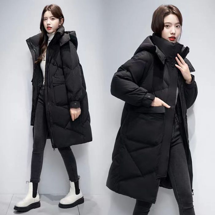 Korean version of the royal sister style fashion trench coat down coat，Super warm, excellent down jacket