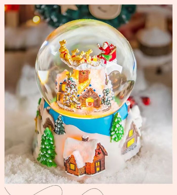 Snow house music box romantic gift