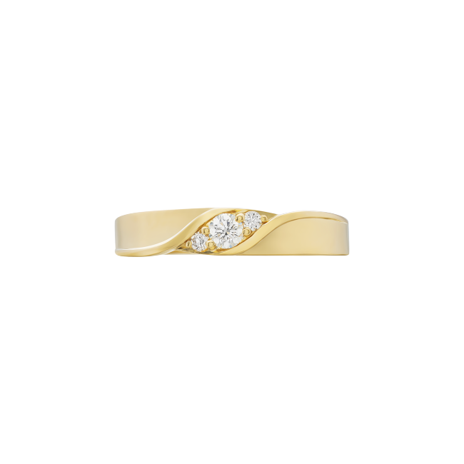 APM Simple champagne gold diamond ring