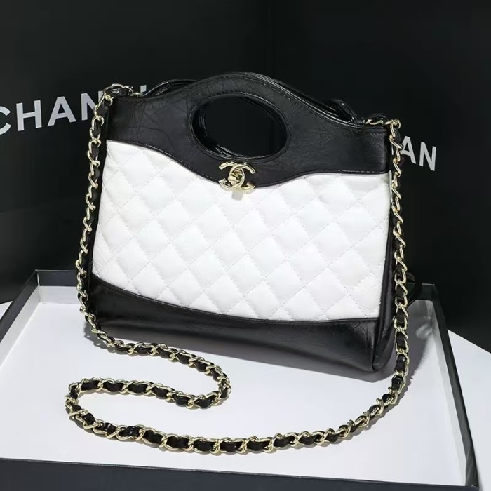 2024 Chanel new first-layer cowhide 31bag mini oil wax leather Chanel style 23A rhombus chain bag, genuine leather women's bag