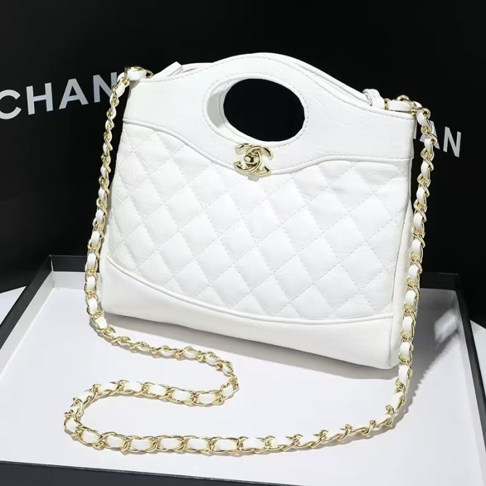 2024 Chanel new first-layer cowhide 31bag mini oil wax leather Chanel style 23A rhombus chain bag, genuine leather women's bag