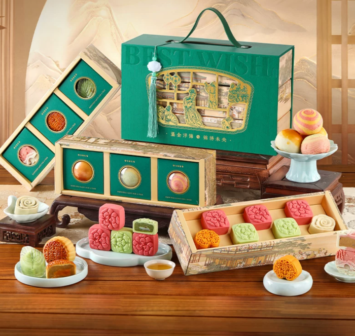 Su-style puff pastry mooncake gift box - Mid-Autumn Festival gift, souvenir, food, pastry, gift item