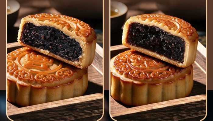 Mooncake Gift Box - Flowing Centerpiece Creamy Red Bean with Black Truffle (2026 New Design) - Ideal Gift for Mid-Autumn Festival, High-Quality