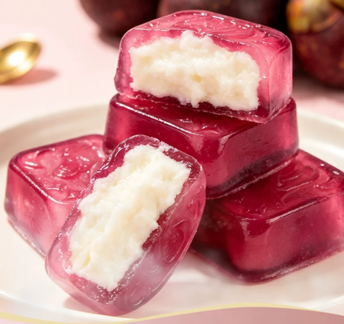 Mangosteen Cheese Ice-Pan Mooncake, Fruit Cheese Mooncake