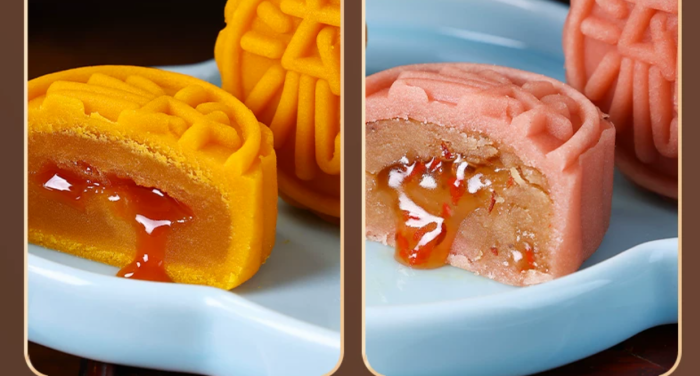 Mooncake Gift Box - Flowing Centerpiece Creamy Red Bean with Black Truffle (2026 New Design) - Ideal Gift for Mid-Autumn Festival, High-Quality