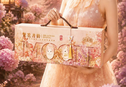 New high-end mooncake gift box set featuring traditional Cantonese melt-in-your-mouth pastries