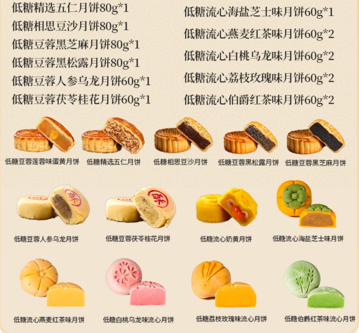 High-end Cantonese mooncake with filling and low sugar, for the Mid-Autumn Festival