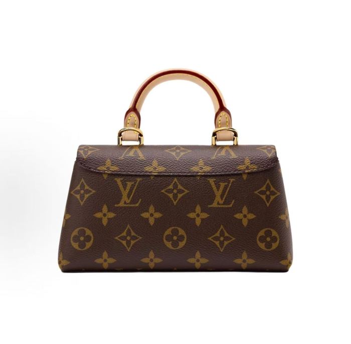 LOUIS VUITTON Nano Madeleine 经典Monogram老花浅金色五金肩带可拆卸可调节 涂层帆布 公文包 手提包 超迷你 女款 棕色