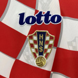 1998 Croatia Home Red And White Retro Soccer Jersey