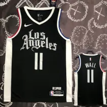Clippers WALL #11 Black Top Quality Hot Pressing NBA Jersey