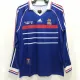 1998 France Home Long Sleeve Retro Soccer Jersey (长袖)(右胸带小字)