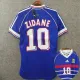 1998 ZIDANE #10 France Home Retro Soccer Jersey(右胸带小字)