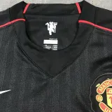 2007-2008 Man Utd Away Black long sleeve Retro soccer jersey (长袖)