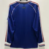 1998 France Home Long Sleeve Retro Soccer Jersey (长袖)(右胸带小字)