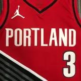 Trail Blazers McCOLLUM #３Red Trapeze Edition Top Quality Hot Pressing NBA Jersey