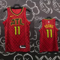 HAWKS YOUNG #11 Red Top Quality Hot Pressing NBA Jersey