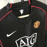 2007-2008 Man Utd Away Black long sleeve Retro soccer jersey (长袖)
