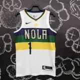 2018 Pelicans WILLIAMSON #1 White Top Quality Hot Pressing NBA Jersey