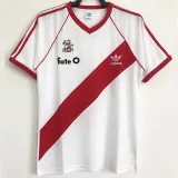 1986 River Plate White Retro Soccer Jersey