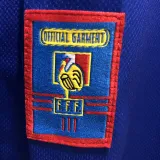1998 France Home Long Sleeve Retro Soccer Jersey (长袖)(右胸带小字)