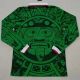 1998 Mexico Home Long Sleeve Retro Soccer Jersey (长袖)(带小字)