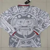 1998 Mexico Away White Long Sleeve Retro Soccer Jersey (长袖) 带小字