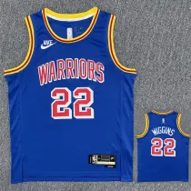 Warriors WIGGINS #22 Blue 75th Anniversary Retro NBA Jersey