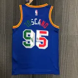 Warriors TOSCANO #95 'Mexico' Blue 75th Anniversary Retro Top Quality Hot Pressing NBA Jersey