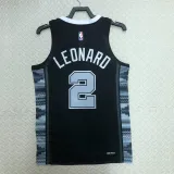 2022-23 SA Spurs LEONARD #2 Black Top Quality Hot Pressing NBA Jersey (Trapeze Edition)