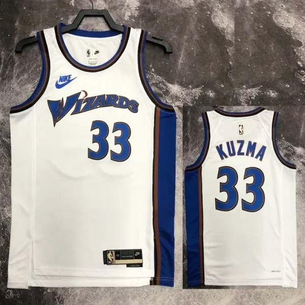 2022-23 Wizards KUZMA #33 White Top Quality Hot Pressing NBA Jersey (Retro Logo)
